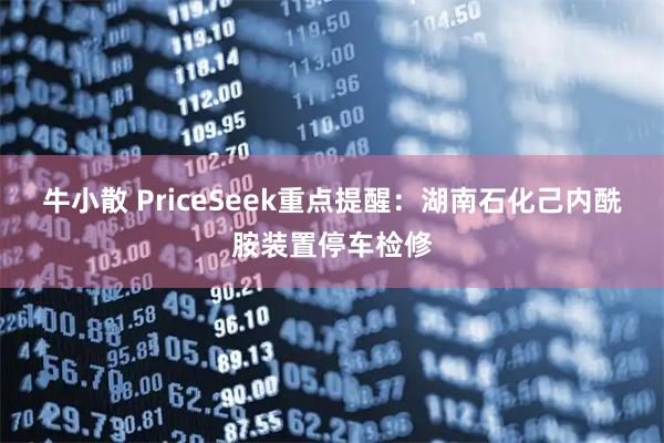 牛小散 PriceSeek重点提醒：湖南石化己内酰胺装置停车检修